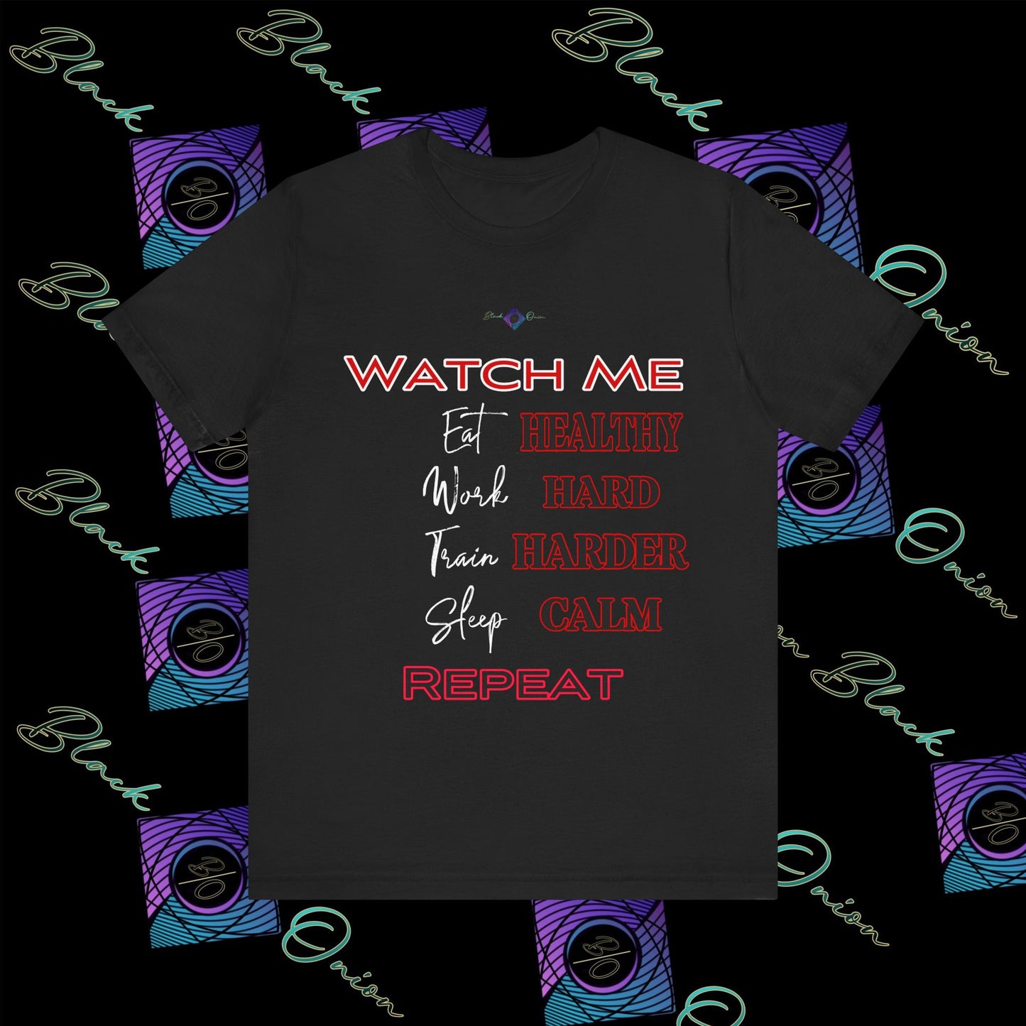 BlackOnion "Watch Me" T-Shirt with Workout Motif 💪🔥