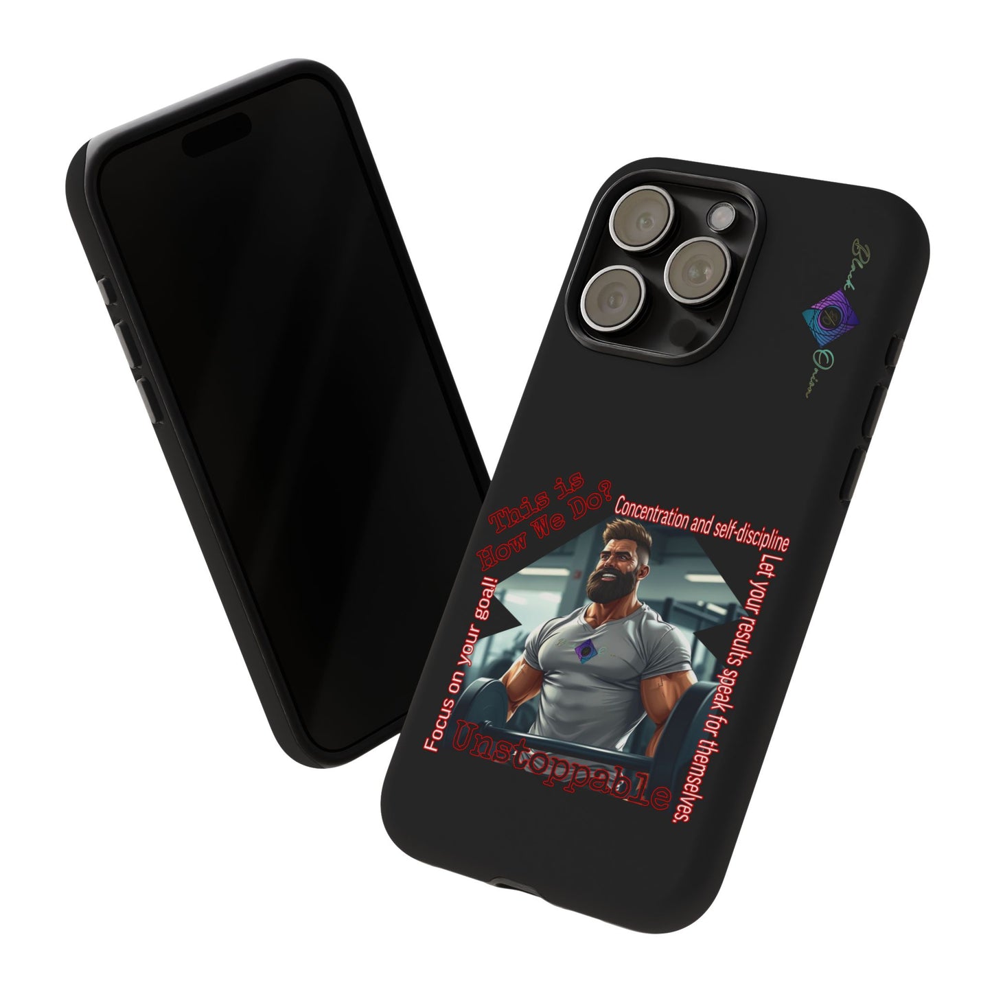 BlackOnion Brand New Phone Case - with Motivational Workout Motif’Unstoppable ‘💪🔥🫵