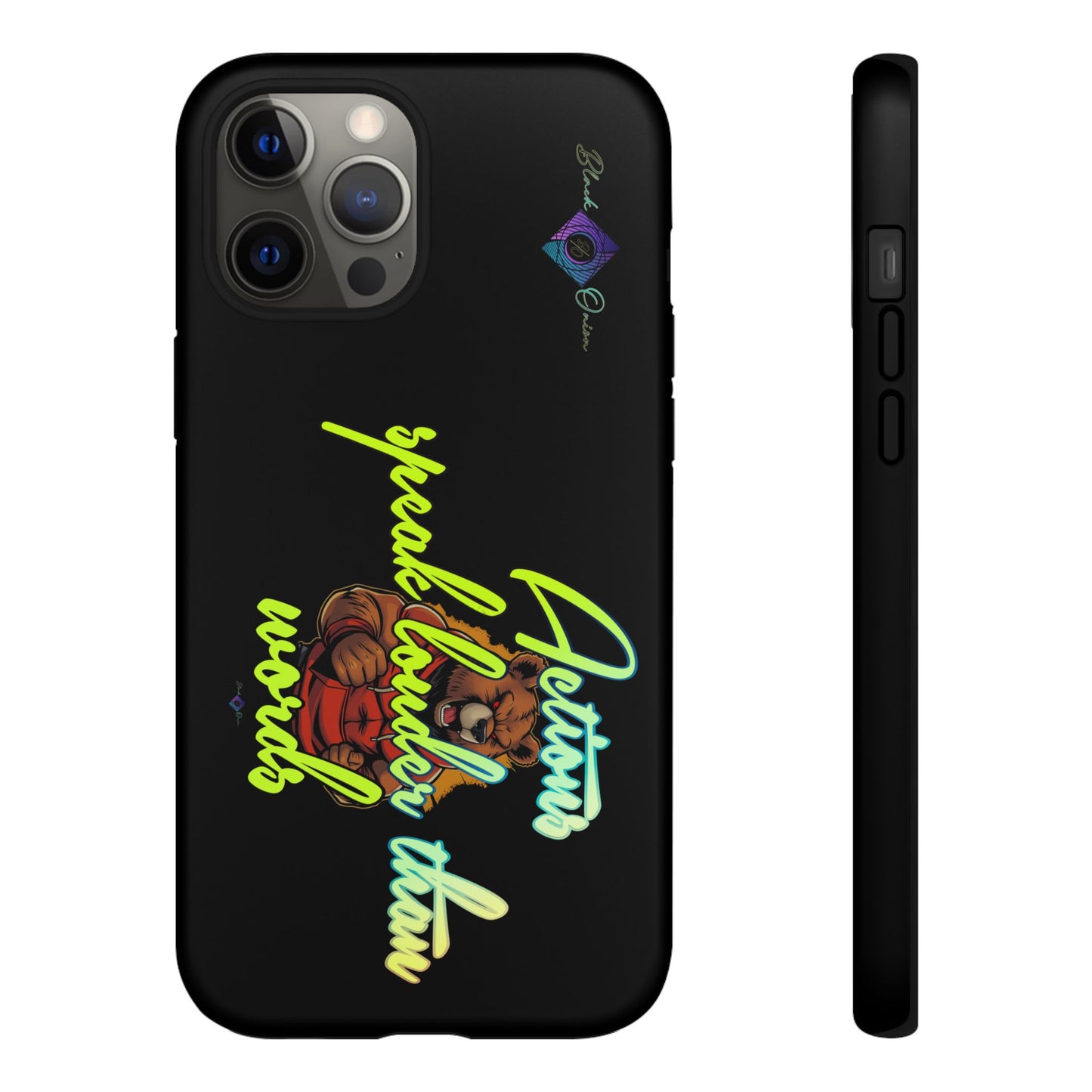 BlackOnion Brand New Phone Case - with Motivational Workout Motif ‘Actions speak lauder ‘💪🔥🫵