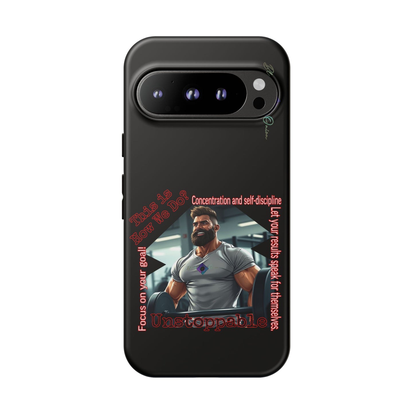 BlackOnion Brand New Phone Case - with Motivational Workout Motif’Unstoppable ‘💪🔥🫵