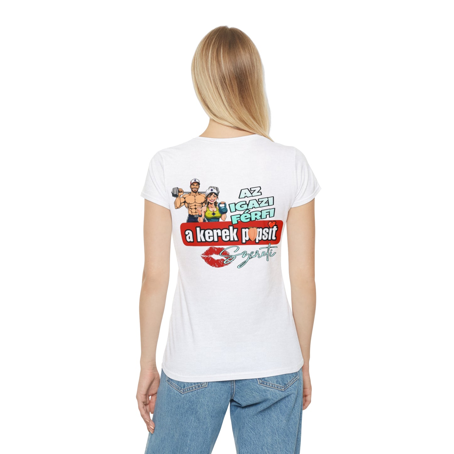 BlackOnion Women's Iconic T-Shirt - with Workout Motif “Az igazi férfi”💯🌸💋
