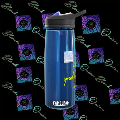 CamelBak Eddy® Water Bottle with BlackOnion Brand and Workout Motif- "Actions Speak Louder Than Words" -25oz