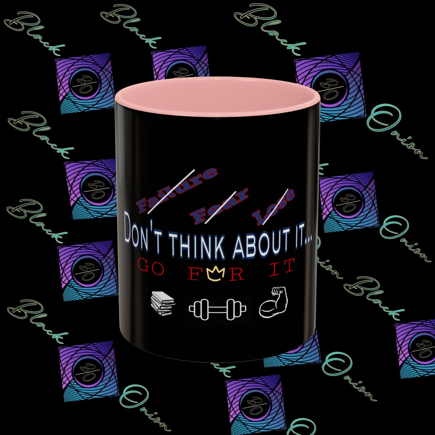 BlackOnion Coffee Mug Serial 2 with Workout Motif ‘Don’t think ‘🫵🔥💪