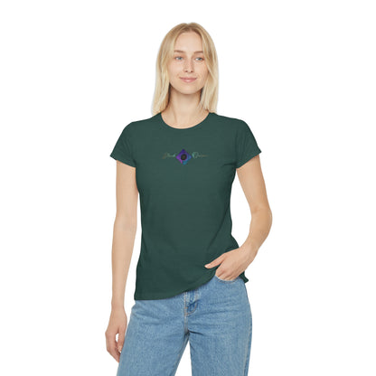 BlackOnion Women's Iconic T-Shirt - with Workout Motif 💯🌸💋