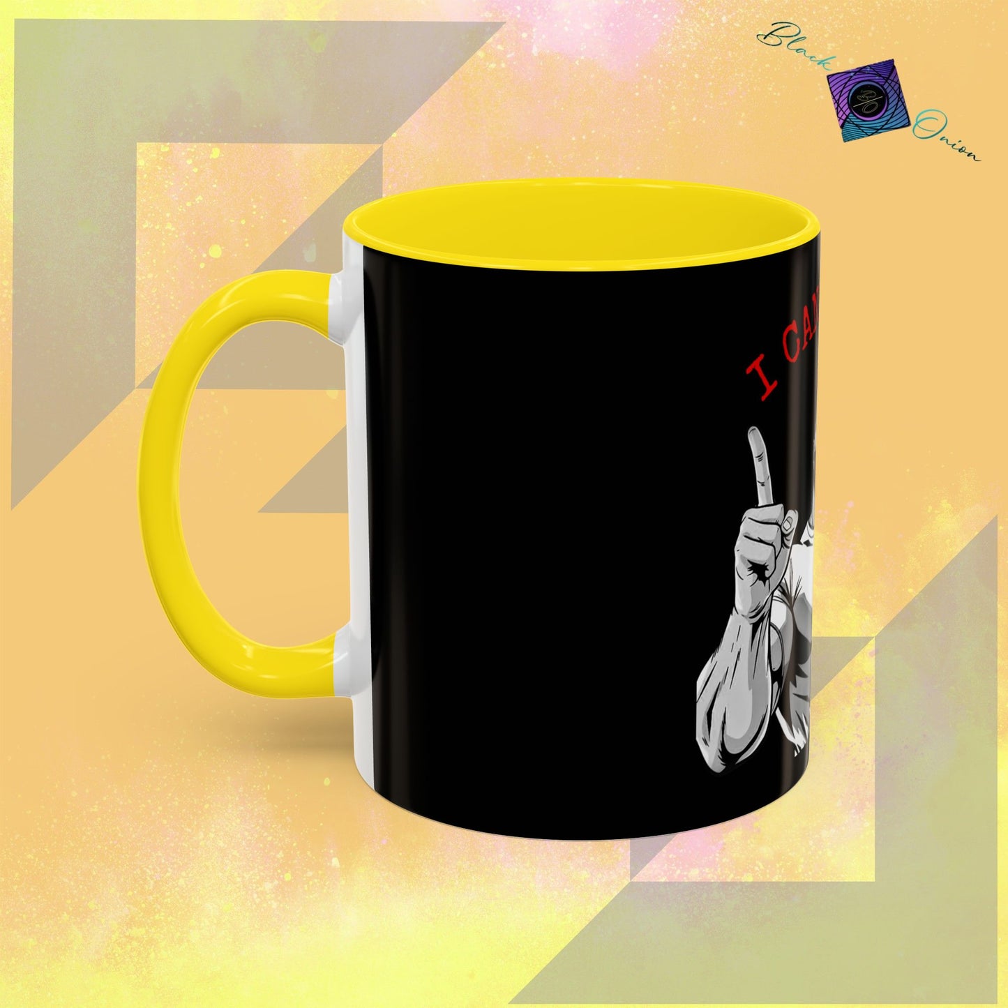 BlackOnion Coffee Mug - 11oz with Workout Motif ‘I Can Do It ’🔥💪🫵