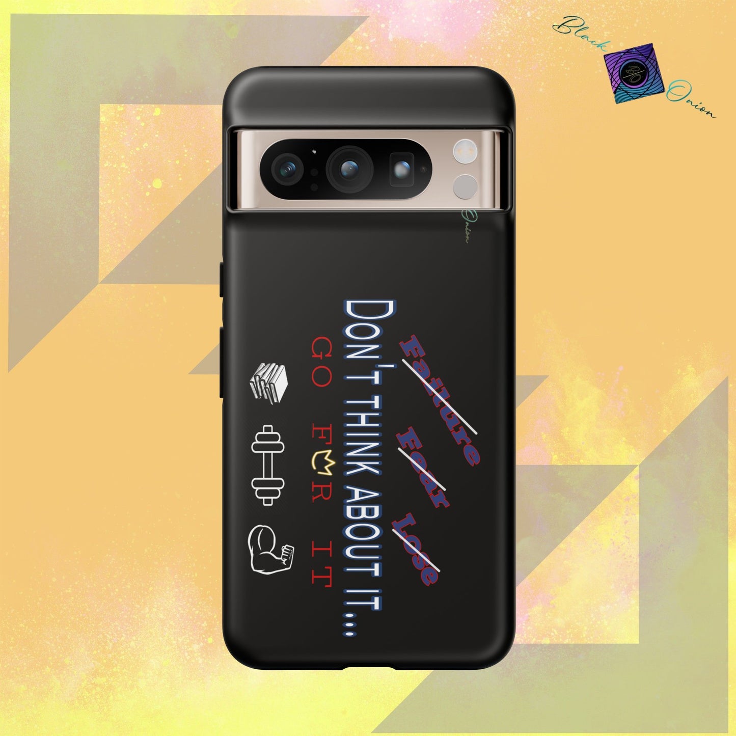BlackOnion Brand New Phone Case - with Motivational Workout Motif’Don’t think ‘💪🔥🫵