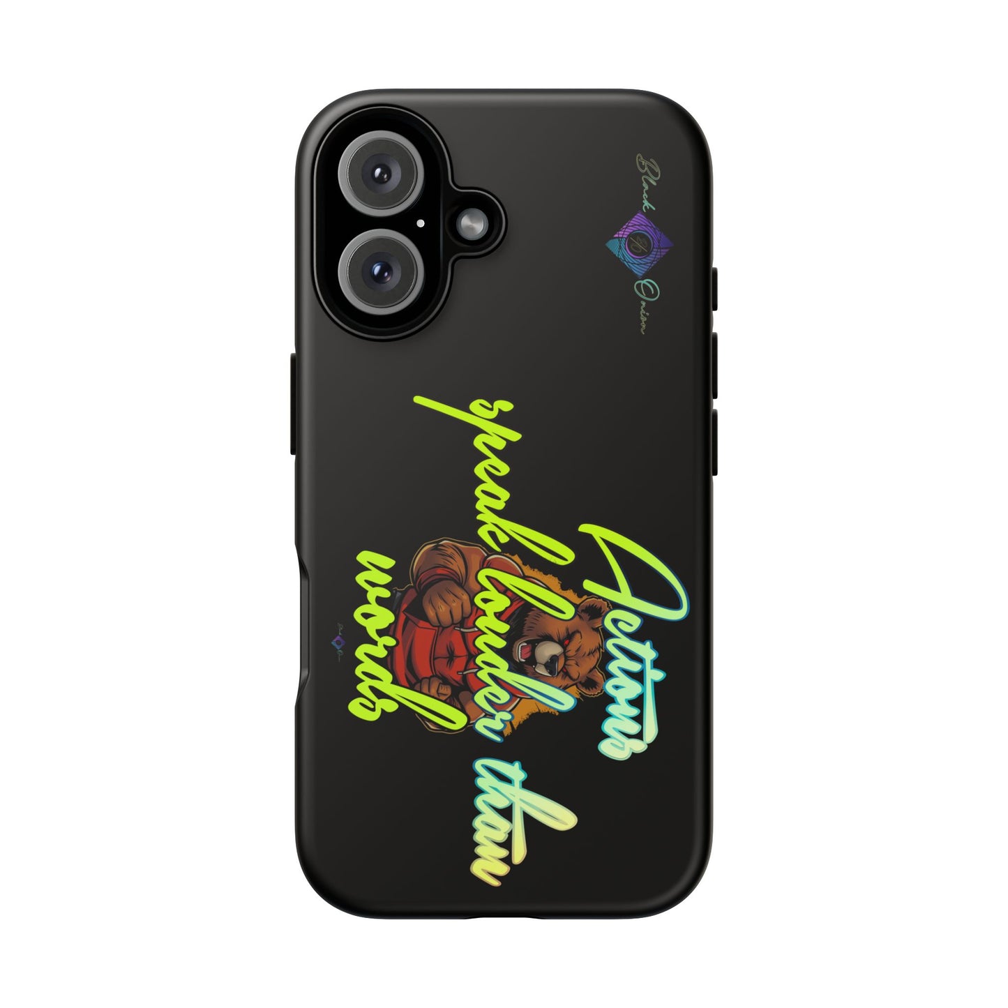 BlackOnion Brand New Phone Case - with Motivational Workout Motif ‘Actions speak lauder ‘💪🔥🫵