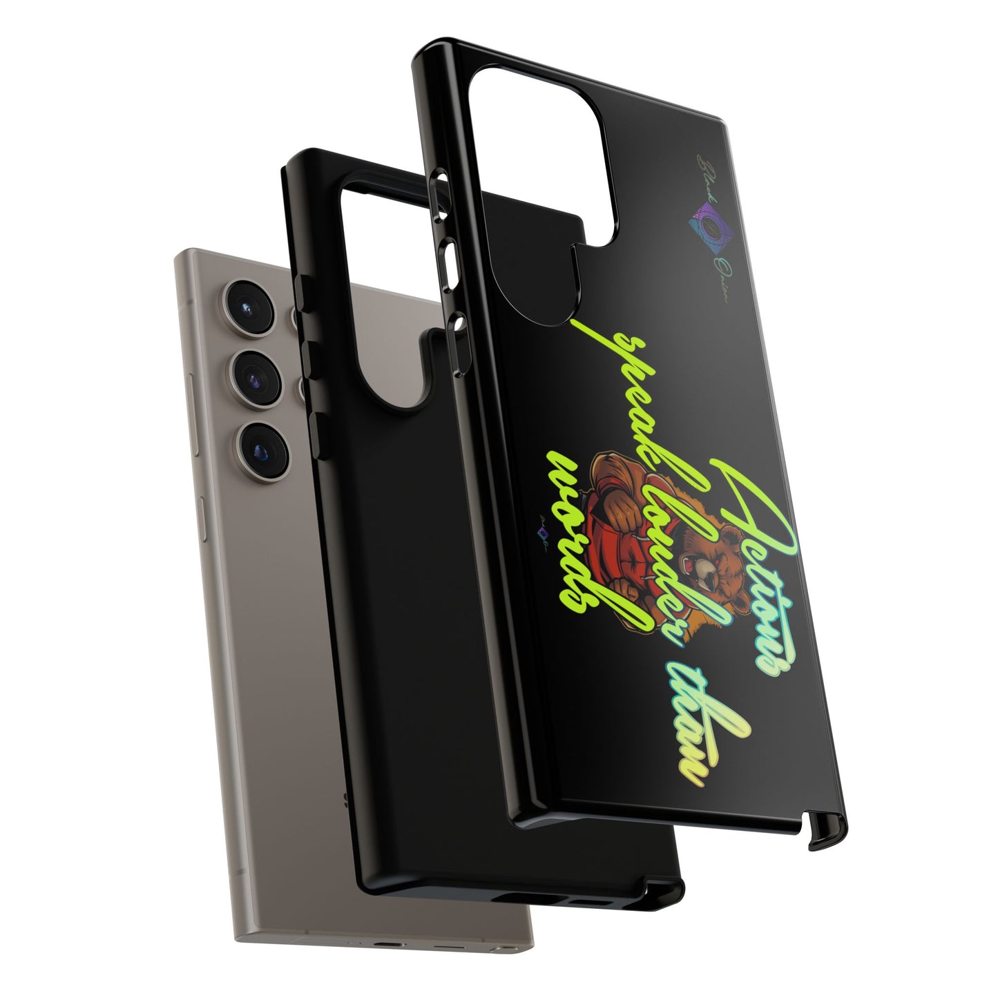 BlackOnion Brand New Phone Case - with Motivational Workout Motif ‘Actions speak lauder ‘💪🔥🫵