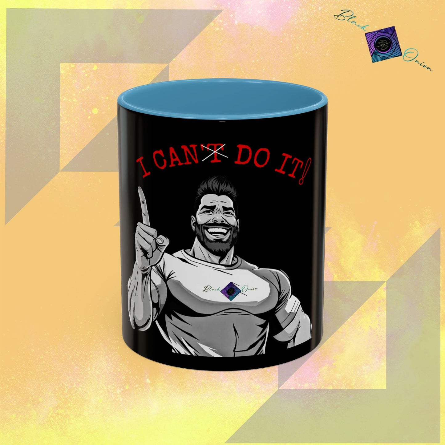 BlackOnion Coffee Mug 2 with Workout Motif ‘I Can Do It V2’🫵🔥💪