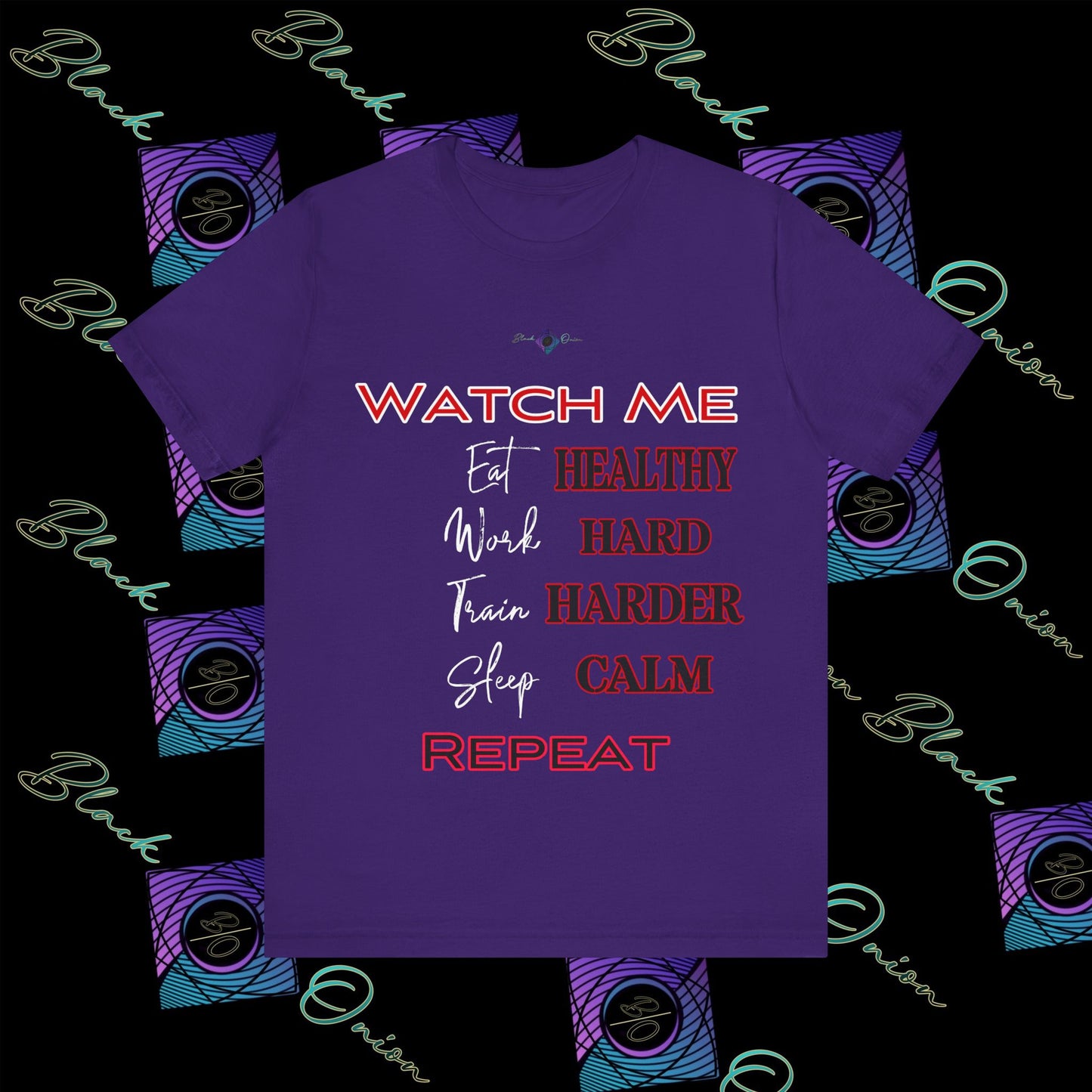 BlackOnion "Watch Me" T-Shirt with Workout Motif V3  💪🔥