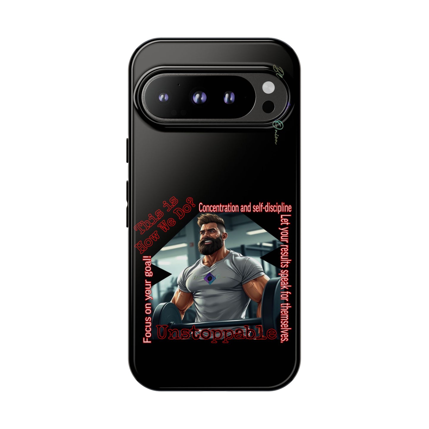 BlackOnion Brand New Phone Case - with Motivational Workout Motif’Unstoppable ‘💪🔥🫵