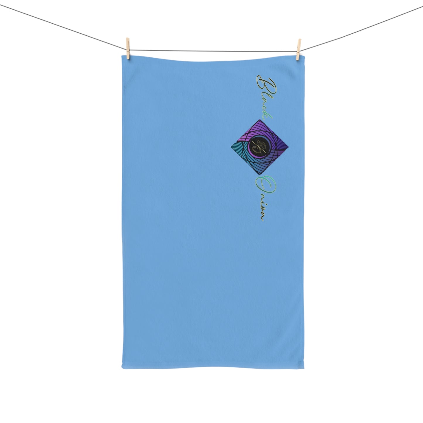 BlackOnion Chic Hand Towel with Stylish BlackOnion Design and Light Blue colour 🔥💪