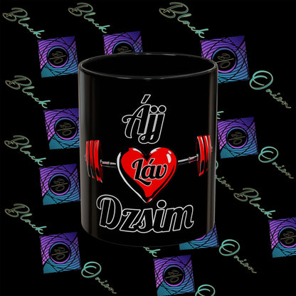 BlackOnion Coffee Mug Serial 2 with Workout Motif ‘ÁjjLávDzsim ’🫵🔥💪