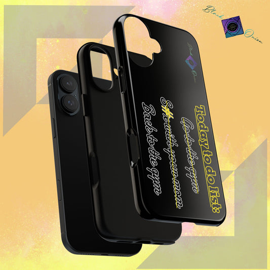 BlackOnion Brand New Phone Case - with Motivational Workout Motif’Today to do list ‘💪🔥🫵