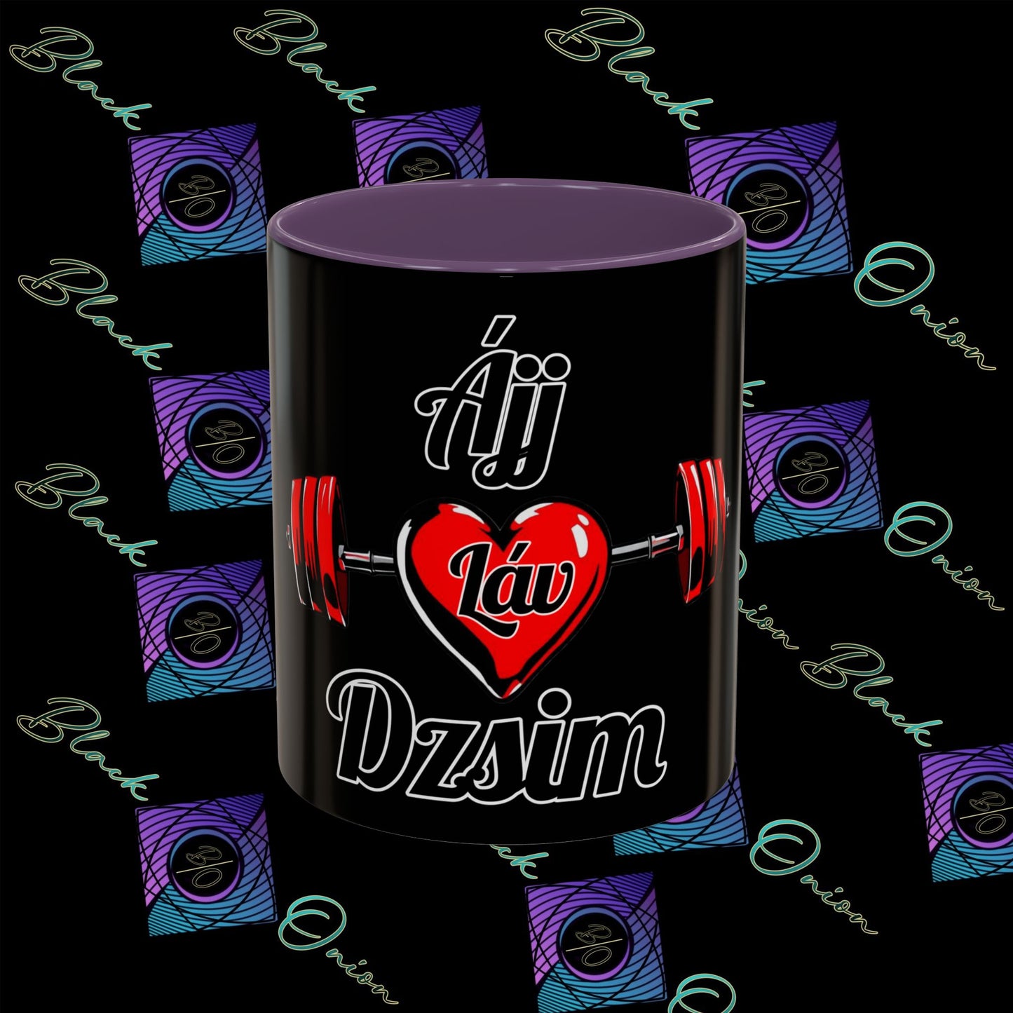 BlackOnion Coffee Mug - 11oz with Workout Motif ‘ÁjjLávDzsi’🔥💪🫵