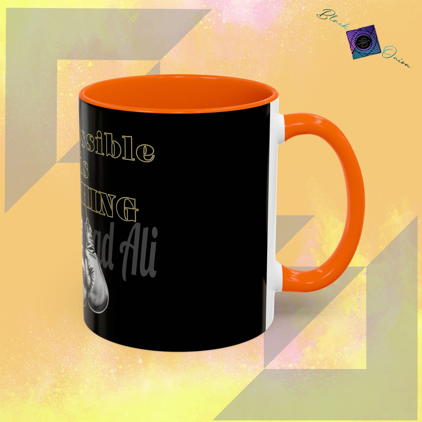 BlackOnion Coffee Mug 2 with Workout Motif ‘Impossible is NothingV2’🫵🔥💪