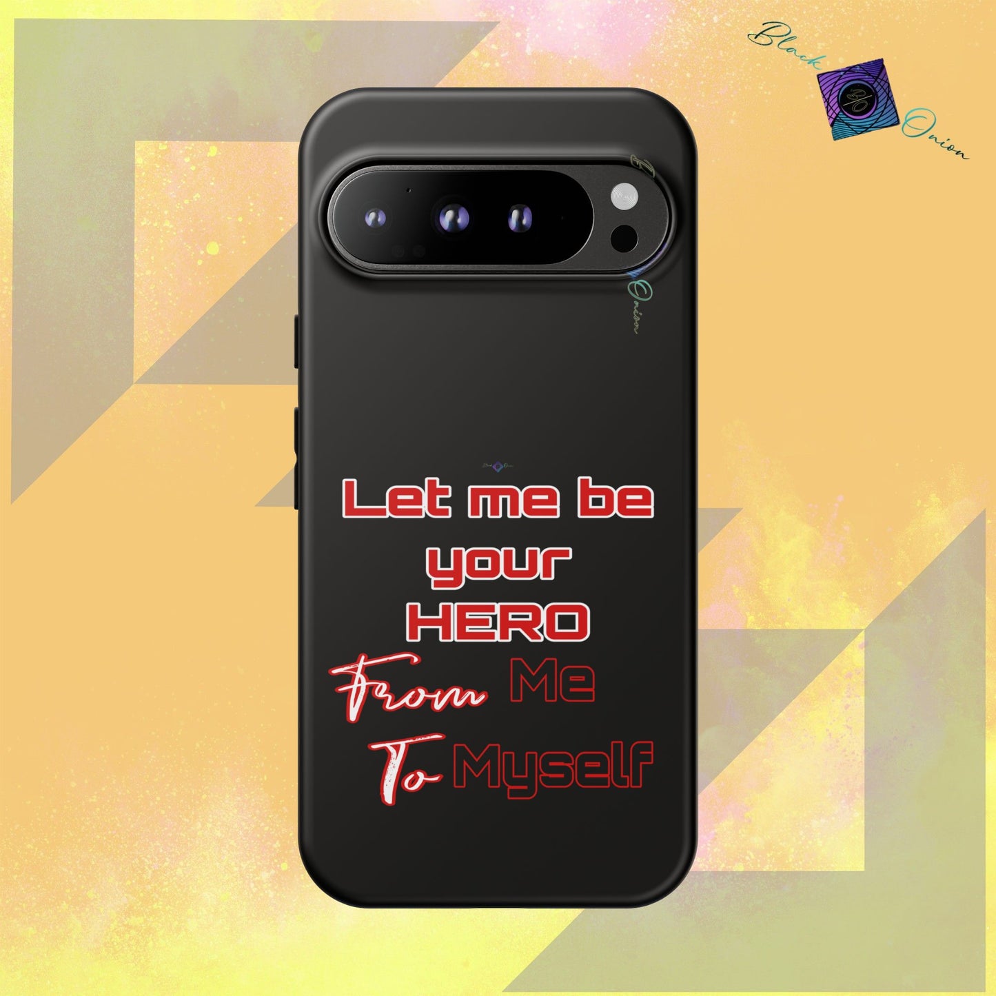BlackOnion Brand New Phone Case - with Motivational Workout Motif’Let me be your Hero ‘💪🔥🫵