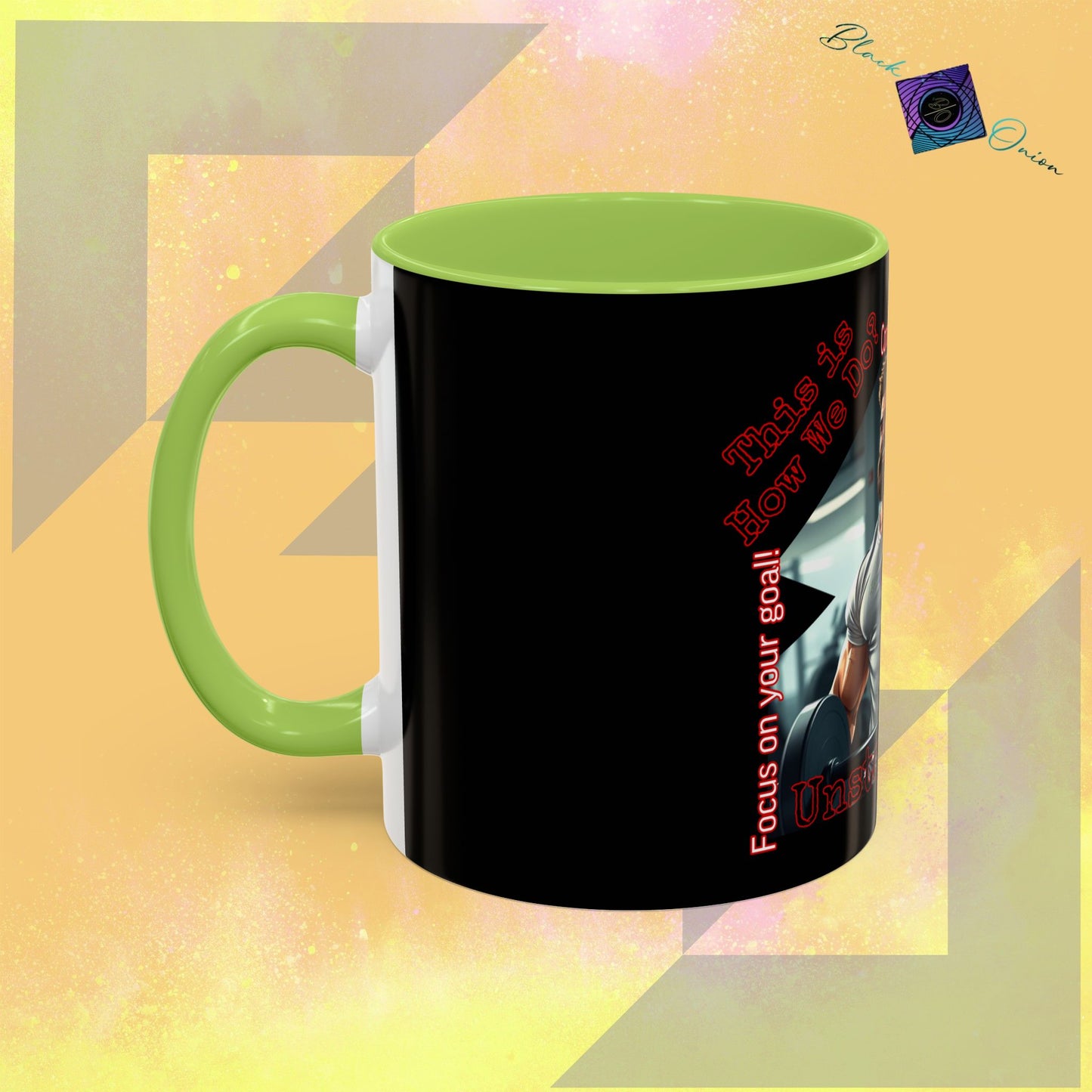 BlackOnion Coffee Mug Serial 2 with Workout Motif ‘Unstoppable’🫵🔥💪