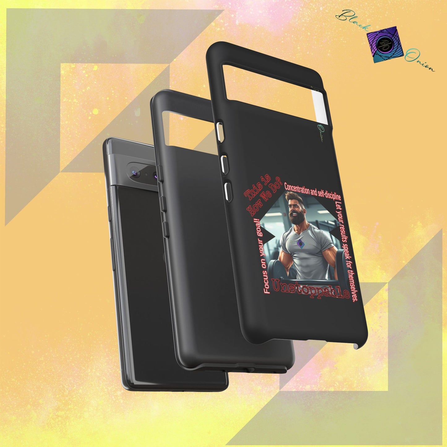 BlackOnion Brand New Phone Case - with Motivational Workout Motif’Unstoppable ‘💪🔥🫵