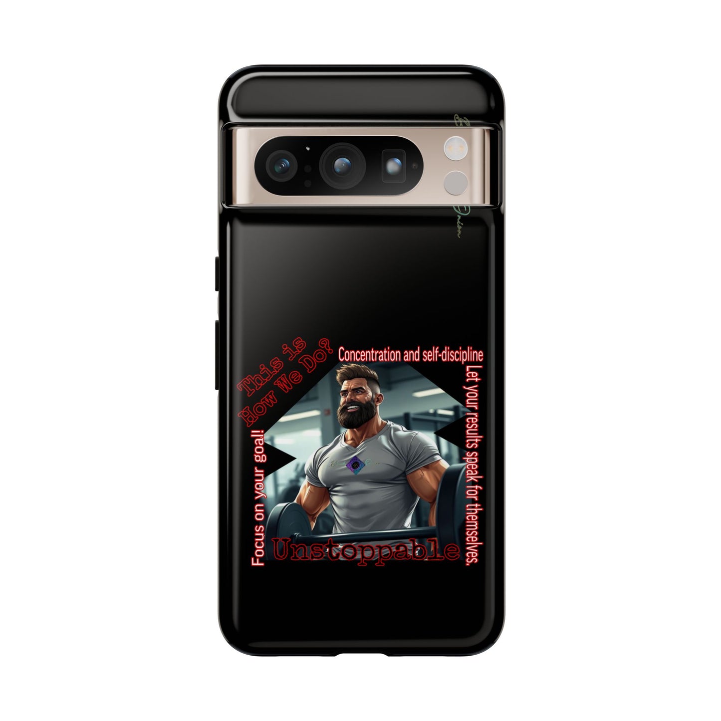 BlackOnion Brand New Phone Case - with Motivational Workout Motif’Unstoppable ‘💪🔥🫵
