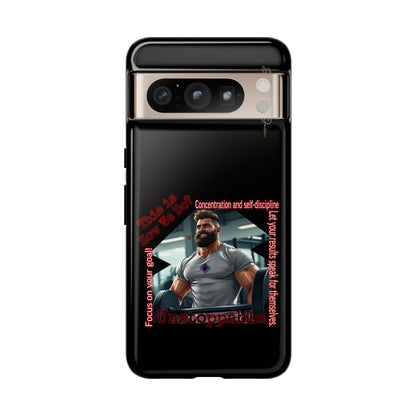 BlackOnion Brand New Phone Case - with Motivational Workout Motif’Unstoppable ‘💪🔥🫵