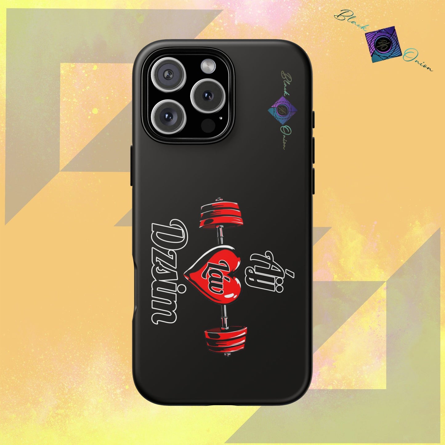 BlackOnion Brand New Phone Case - with Motivational Workout Motif’Ájj Láv Dzsim ‘💪🔥🫵