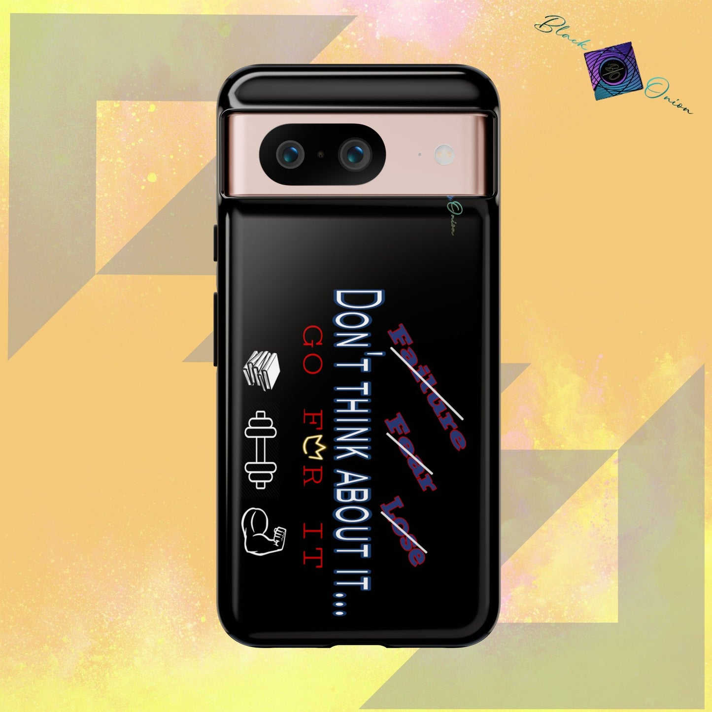 BlackOnion Brand New Phone Case - with Motivational Workout Motif’Don’t think ‘💪🔥🫵