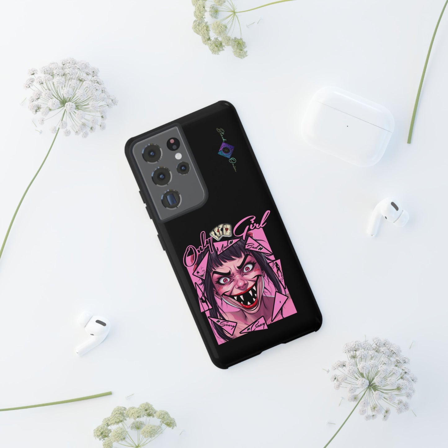 BlackOnion Brand New Phone Case - with Motivational Workout Motif’ Mad Girl💋🌸 ‘🔥🫵