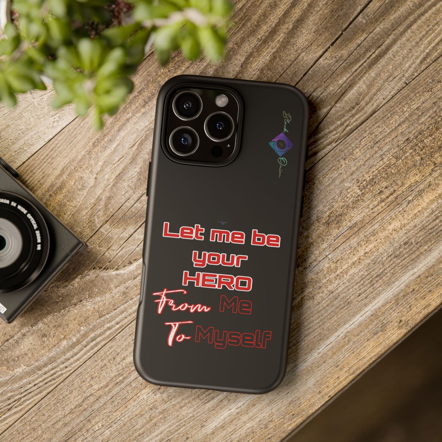 BlackOnion Brand New Phone Case - with Motivational Workout Motif’Let me be your Hero ‘💪🔥🫵