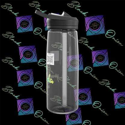 CamelBak Eddy® Water Bottle with BlackOnion Brand and Workout Motif- "Actions Speak Louder Than Words" -25oz