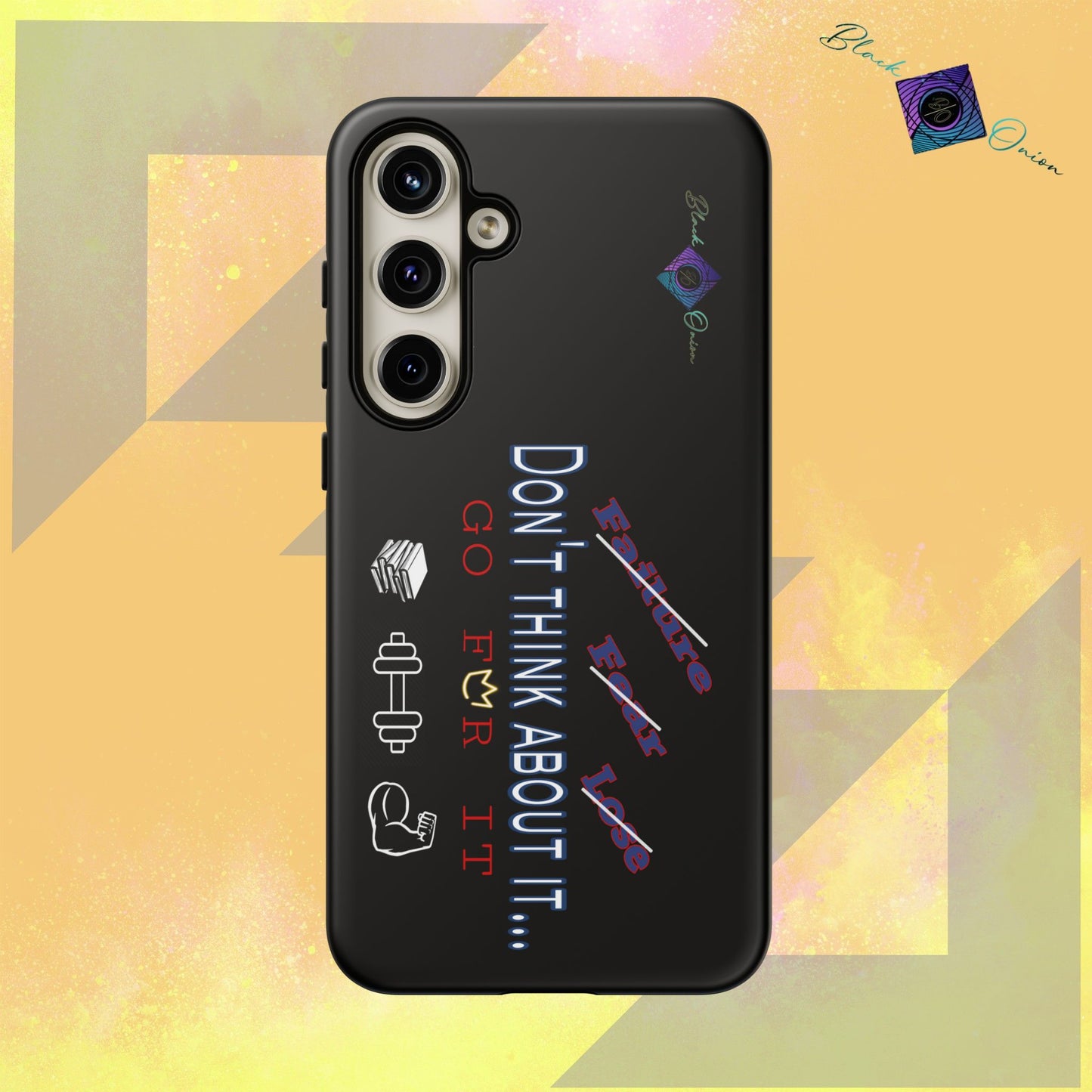 BlackOnion Brand New Phone Case - with Motivational Workout Motif’Don’t think ‘💪🔥🫵