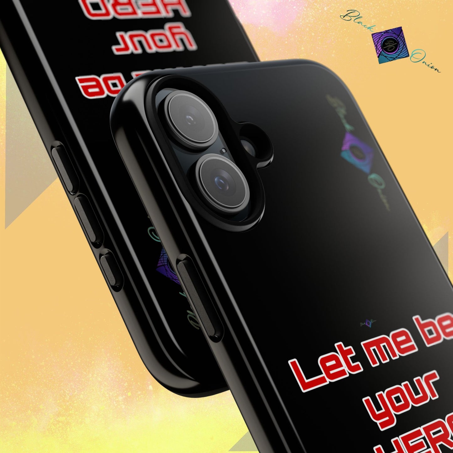 BlackOnion Brand New Phone Case - with Motivational Workout Motif’Let me be your Hero ‘💪🔥🫵