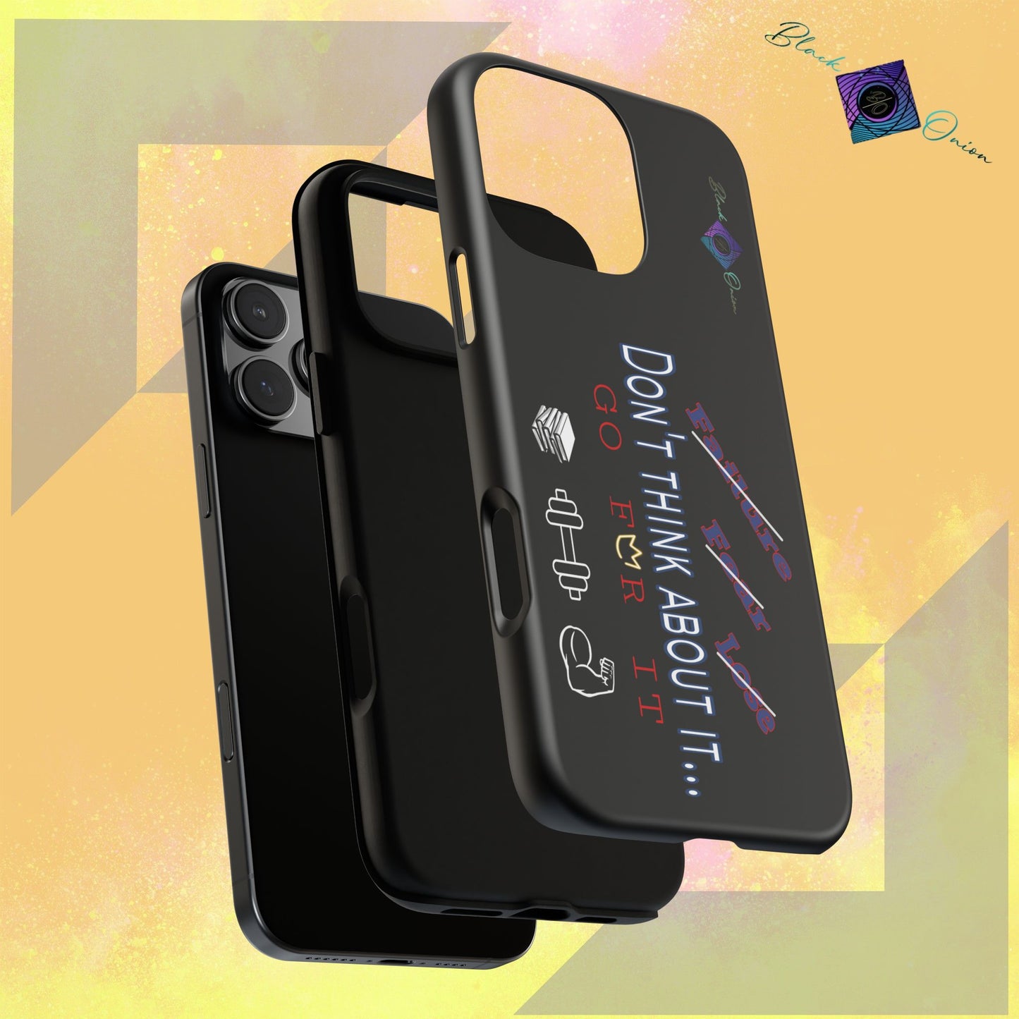 BlackOnion Brand New Phone Case - with Motivational Workout Motif’Don’t think ‘💪🔥🫵