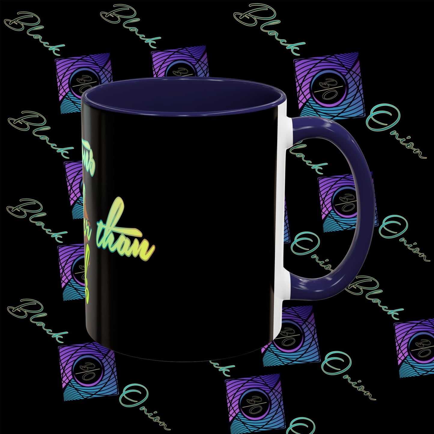 BlackOnion Coffee Mug 2 with Workout Motif ‘Actions speak lauder than words V2’🫵🔥💪