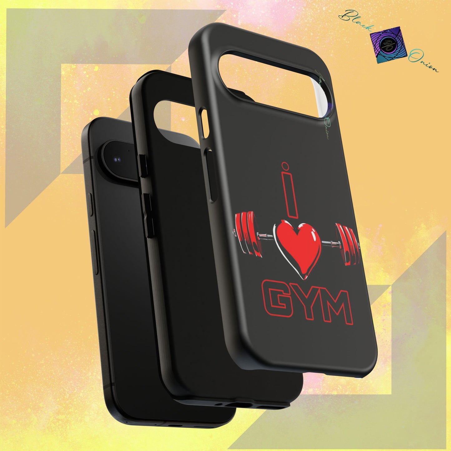 BlackOnion Brand New Phone Case - with Motivational Workout Motif’I Love Gym ‘💪🔥🫵