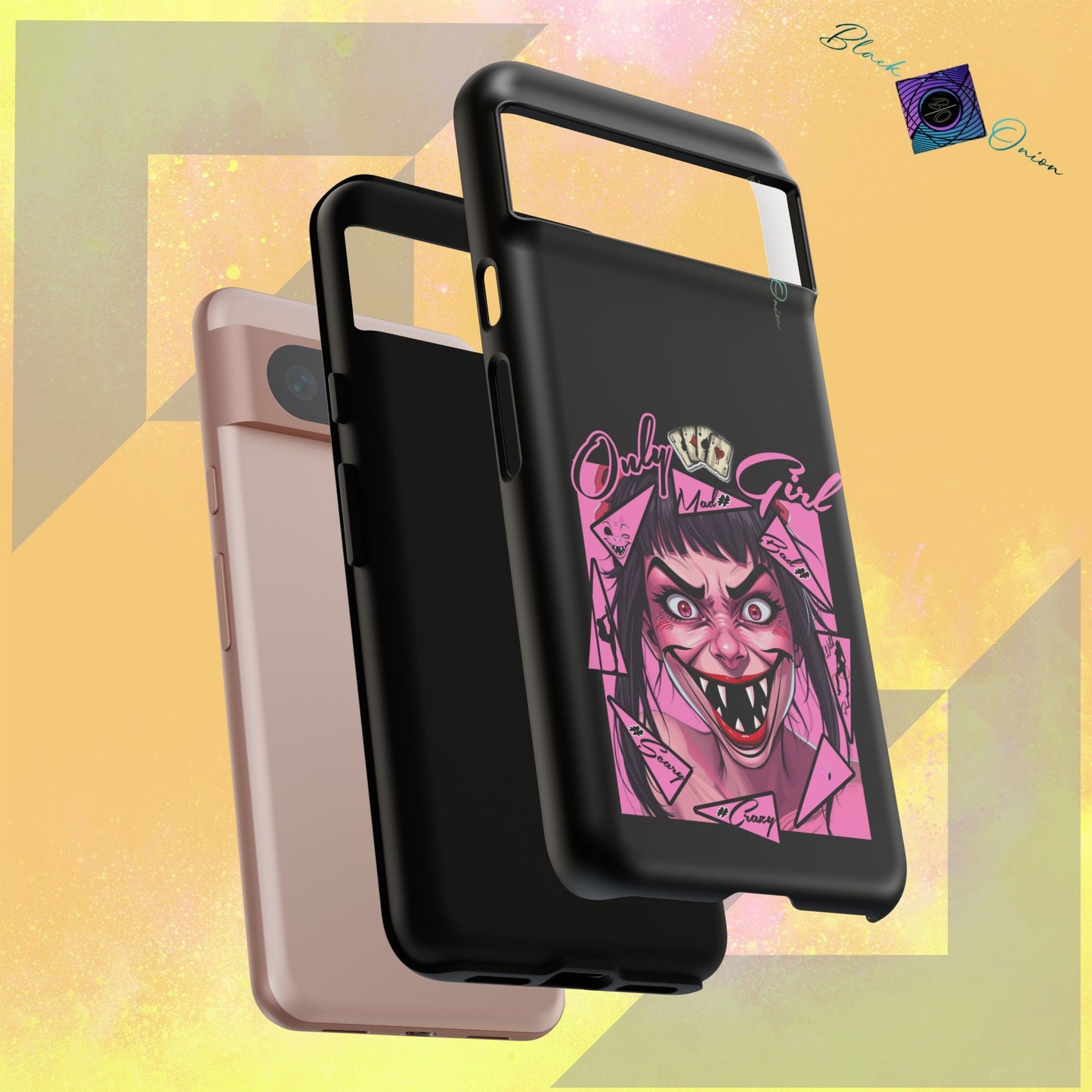 BlackOnion Brand New Phone Case - with Motivational Workout Motif’ Mad Girl💋🌸 ‘🔥🫵