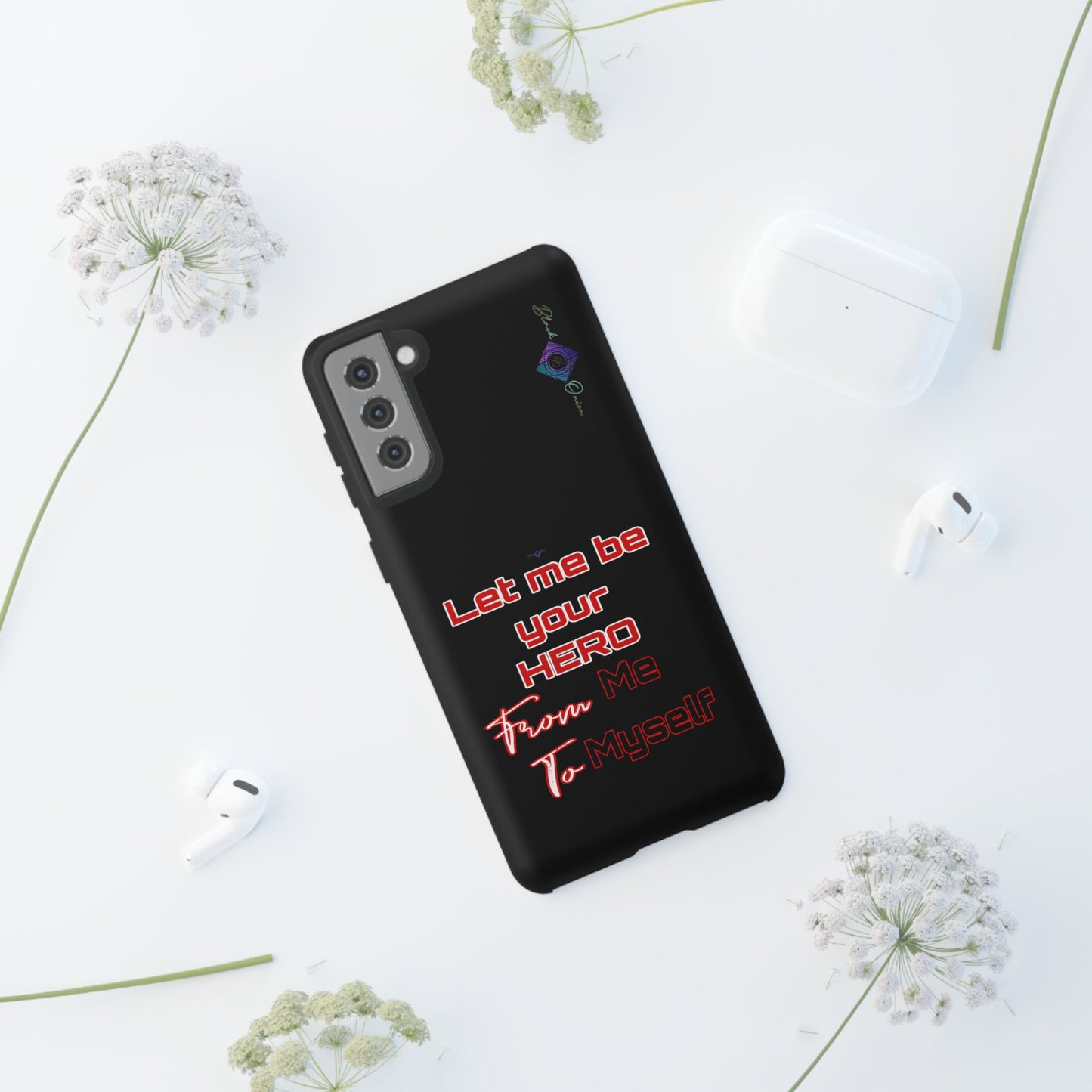 BlackOnion Brand New Phone Case - with Motivational Workout Motif’Let me be your Hero ‘💪🔥🫵
