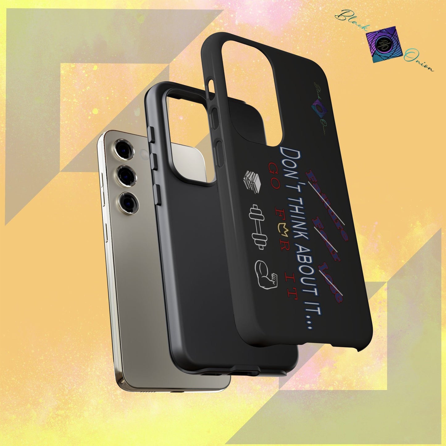 BlackOnion Brand New Phone Case - with Motivational Workout Motif’Don’t think ‘💪🔥🫵