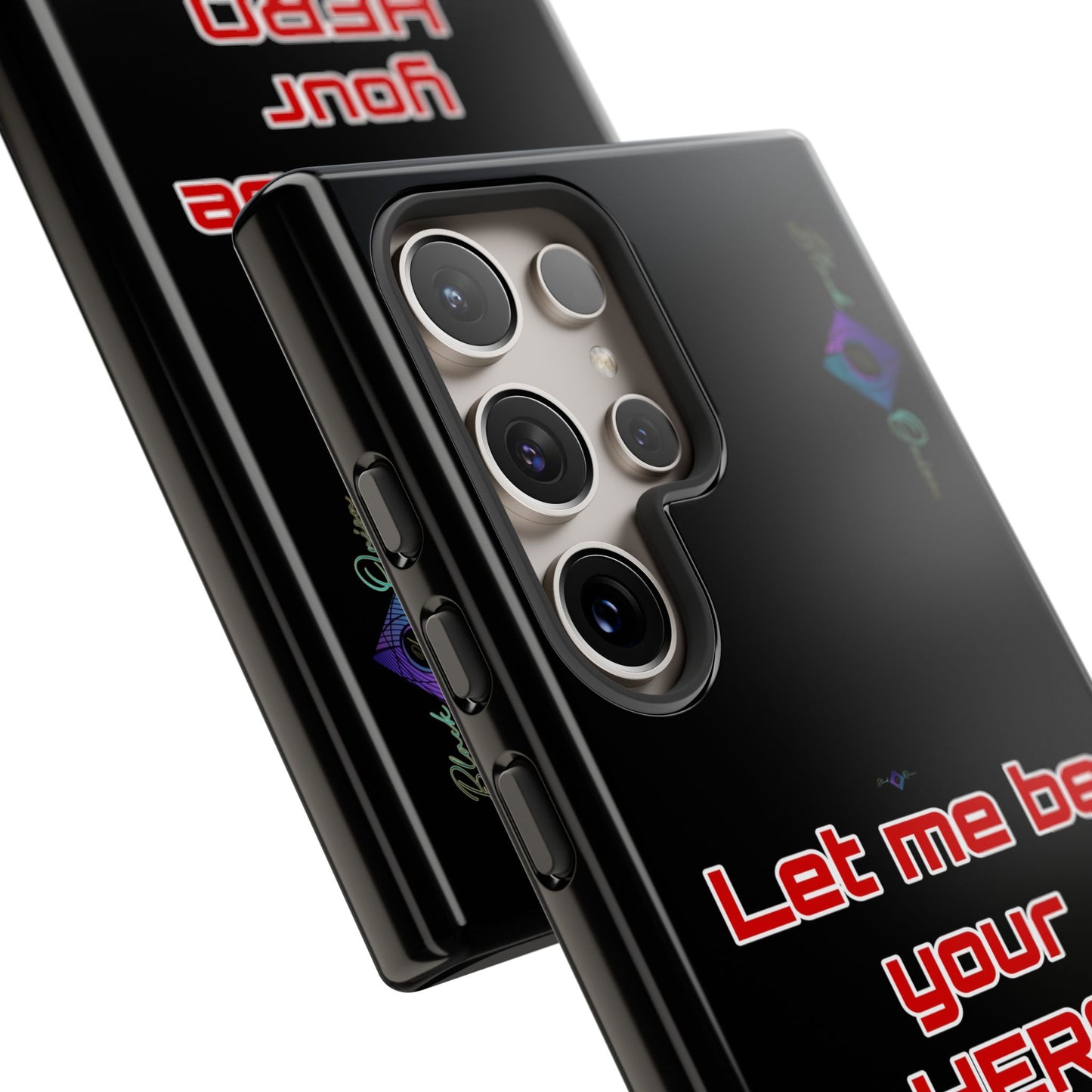 BlackOnion Brand New Phone Case - with Motivational Workout Motif’Let me be your Hero ‘💪🔥🫵