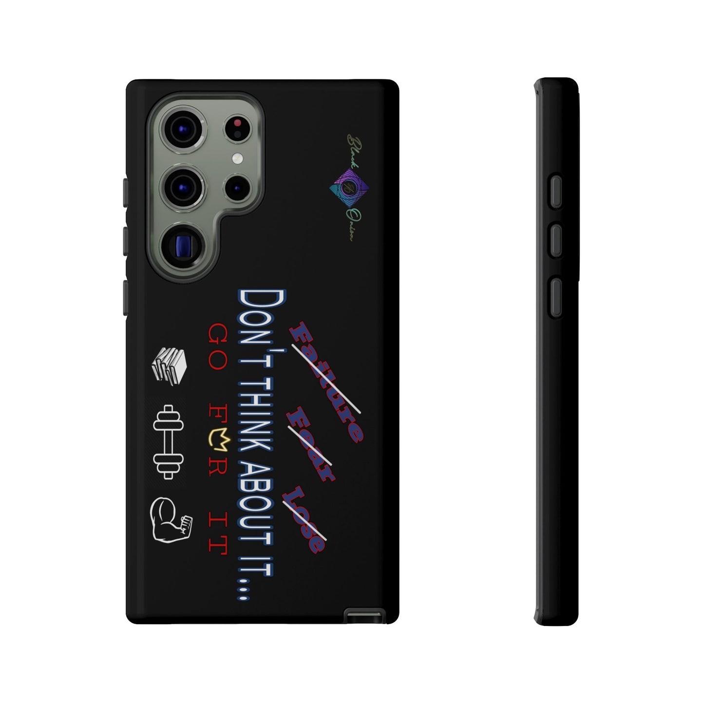 BlackOnion Brand New Phone Case - with Motivational Workout Motif’Don’t think ‘💪🔥🫵