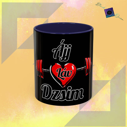 BlackOnion Coffee Mug - 11oz with Workout Motif ‘ÁjjLávDzsi’🔥💪🫵
