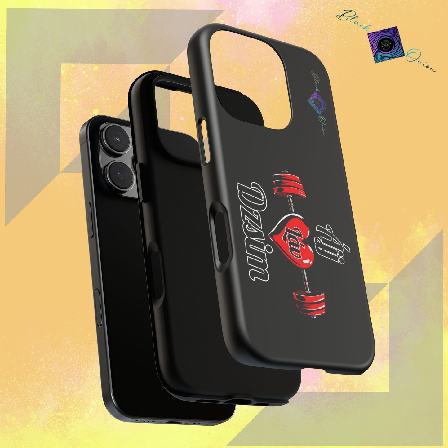 BlackOnion Brand New Phone Case - with Motivational Workout Motif’Ájj Láv Dzsim ‘💪🔥🫵