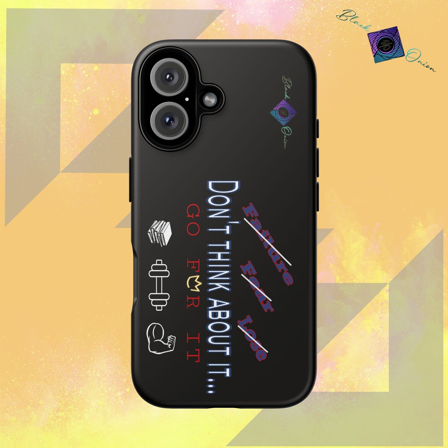 BlackOnion Brand New Phone Case - with Motivational Workout Motif’Don’t think ‘💪🔥🫵