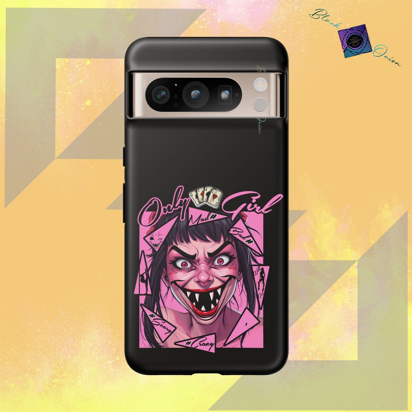 BlackOnion Brand New Phone Case - with Motivational Workout Motif’ Mad Girl💋🌸 ‘🔥🫵