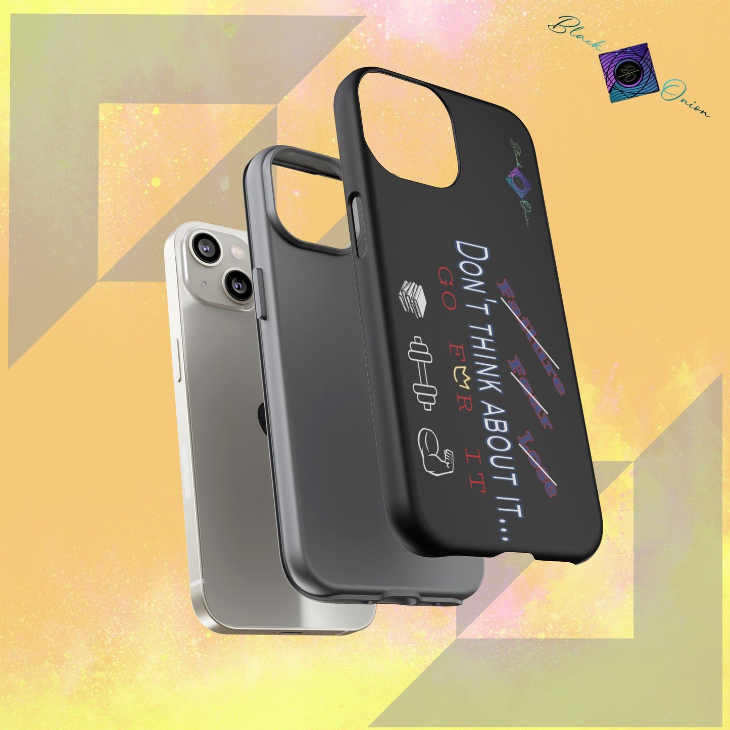BlackOnion Brand New Phone Case - with Motivational Workout Motif’Don’t think ‘💪🔥🫵