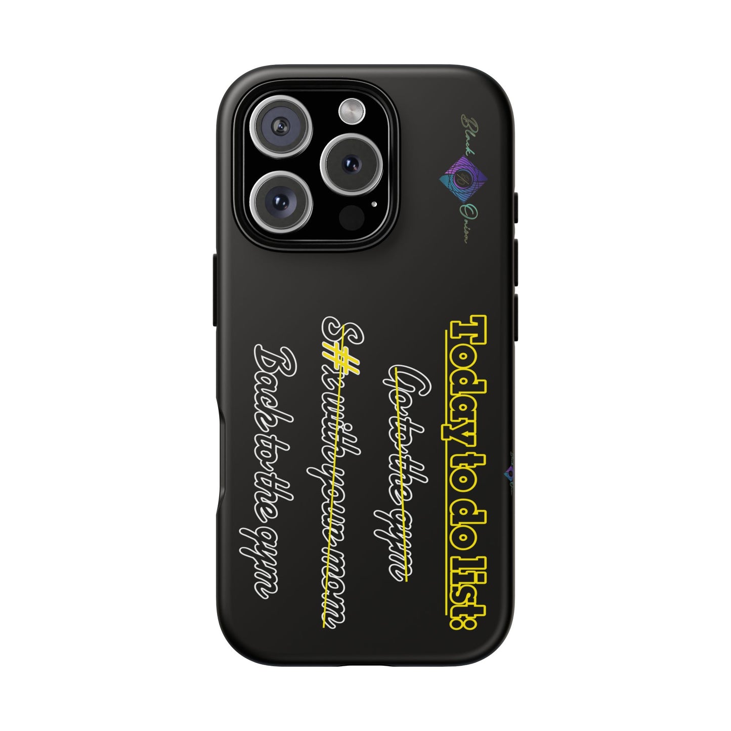 BlackOnion Brand New Phone Case - with Motivational Workout Motif’Today to do list ‘💪🔥🫵
