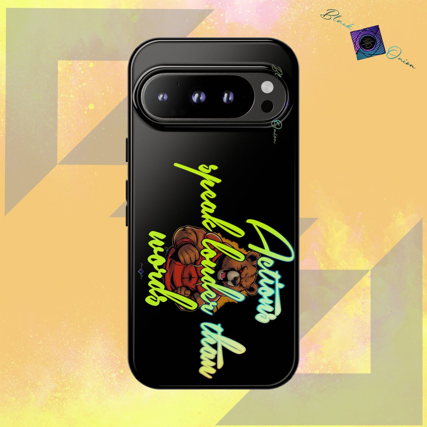 BlackOnion Brand New Phone Case - with Motivational Workout Motif ‘Actions speak lauder ‘💪🔥🫵