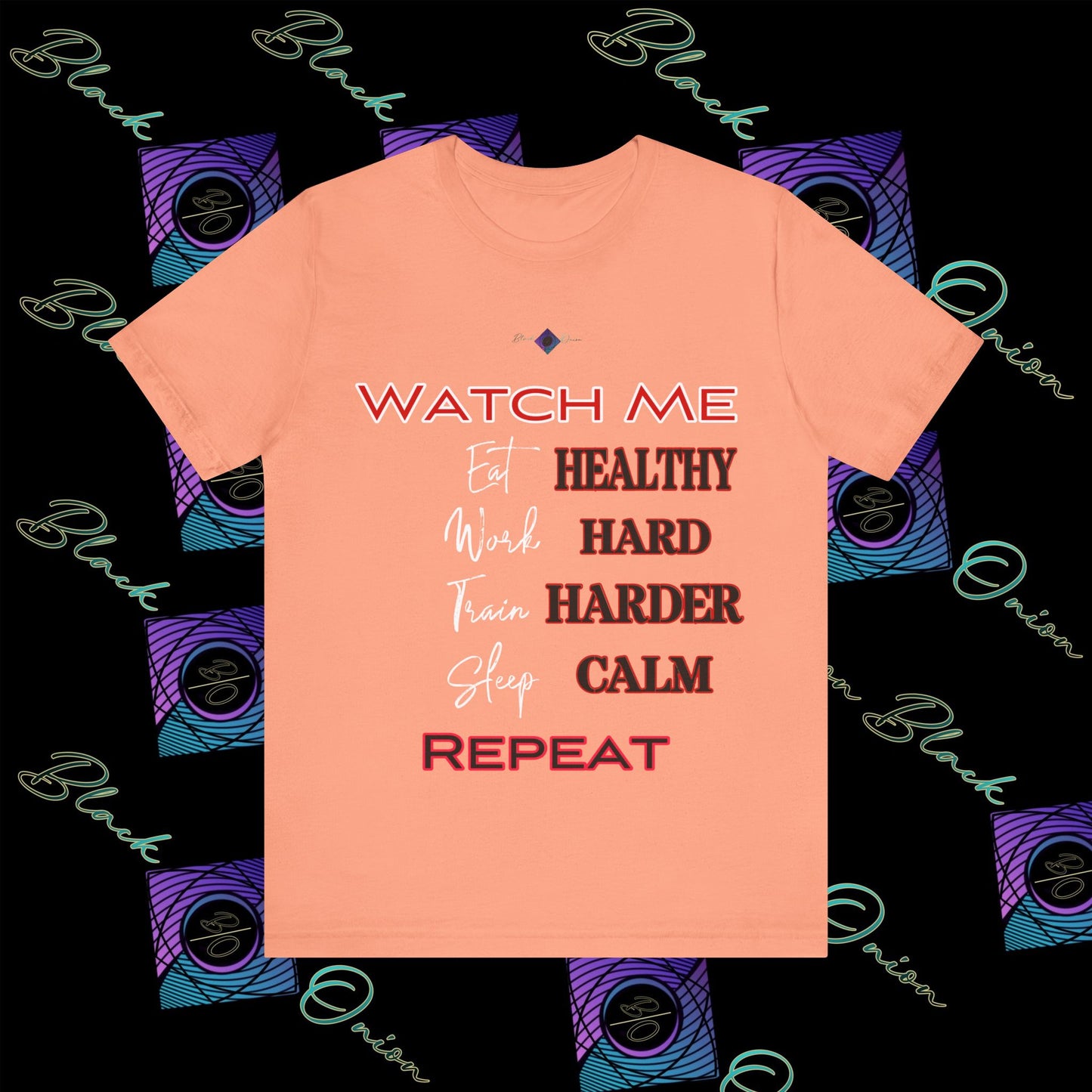BlackOnion "Watch Me" T-Shirt with Workout Motif V3  💪🔥