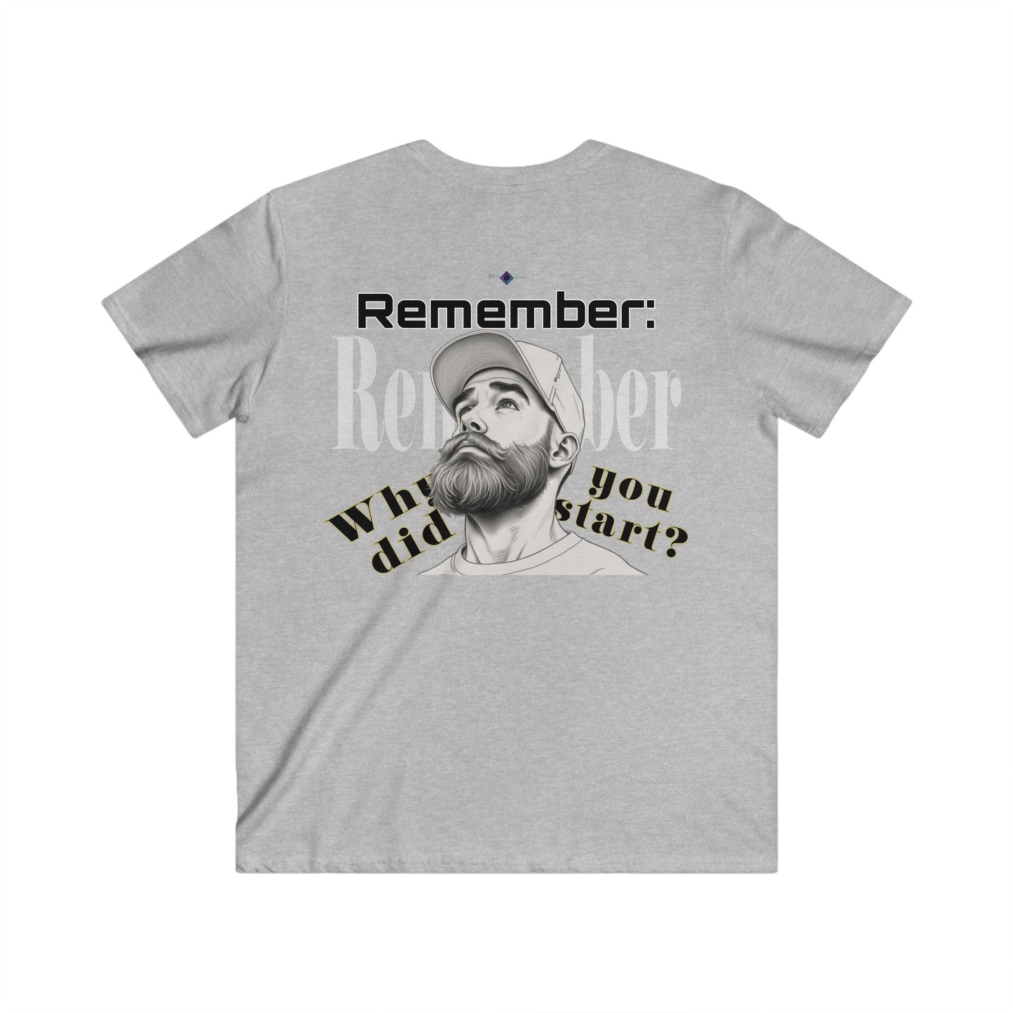 BlackOnion Men's V-Neck T-Shirt with Workout Motif ‘Remember’💪🔥🫵