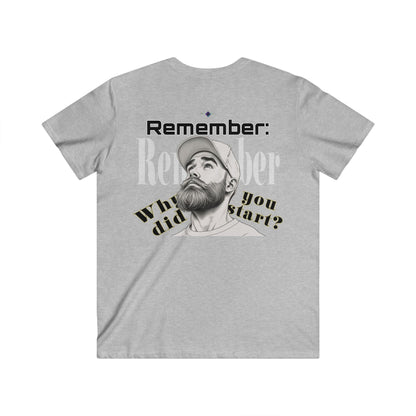 BlackOnion Men's V-Neck T-Shirt with Workout Motif ‘Remember’💪🔥🫵